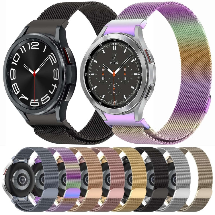 For Samsung Galaxy Watch4 / 4 Classic 46mm Button Style Milan Magnetic Metal Watch Band(Silver) - Watch Bands by PMC TechLife | Online Shopping South Africa | PMC TechLife