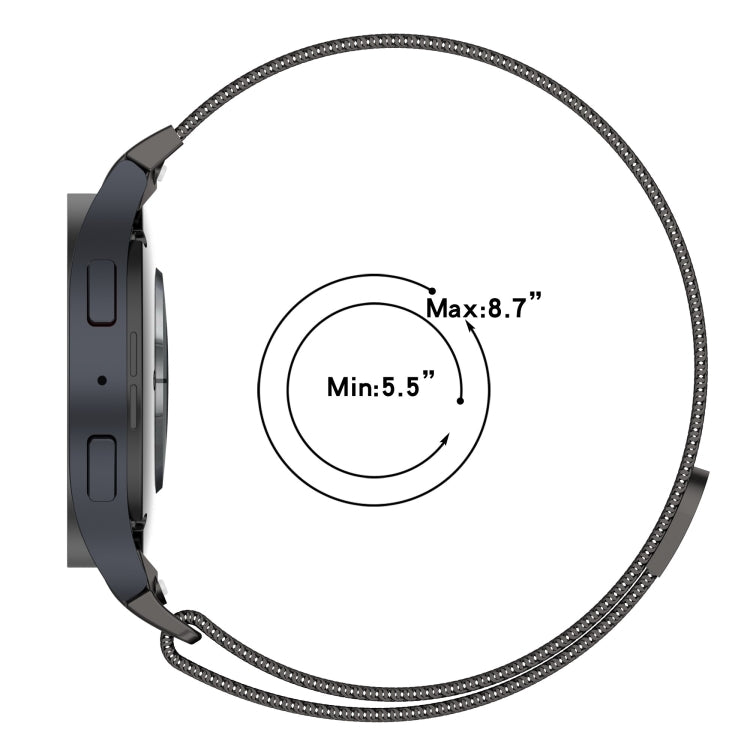 For Samsung Galaxy Watch4 / 4 Classic 46mm Button Style Milan Magnetic Metal Watch Band(Silver) - Watch Bands by PMC TechLife | Online Shopping South Africa | PMC TechLife