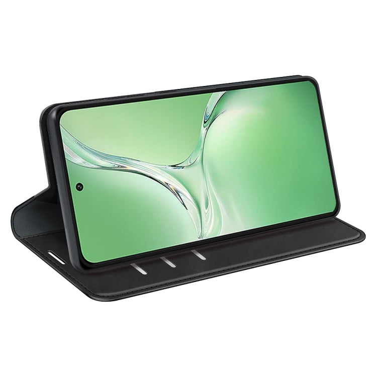 For OPPO K12 Retro-skin Magnetic Suction Leather Phone Case(Black) - OPPO Cases by PMC TechLife | Online Shopping South Africa | PMC TechLife | Buy Now Pay Later Mobicred