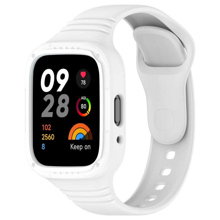 For Redmi Watch 3 Lite Integrated Fully Enclosed Silicone Watch Band(White) - Watch Bands by PMC TechLife | Online Shopping South Africa | PMC TechLife | Buy Now Pay Later Mobicred