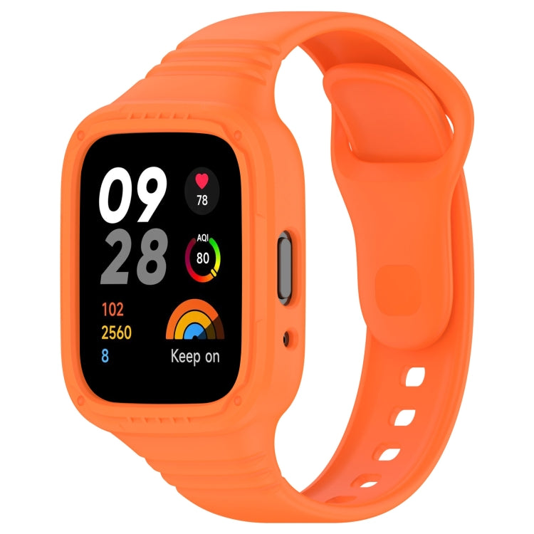 For Redmi Watch 3 Lite Integrated Fully Enclosed Silicone Watch Band(Orange) - Watch Bands by PMC TechLife | Online Shopping South Africa | PMC TechLife | Buy Now Pay Later Mobicred