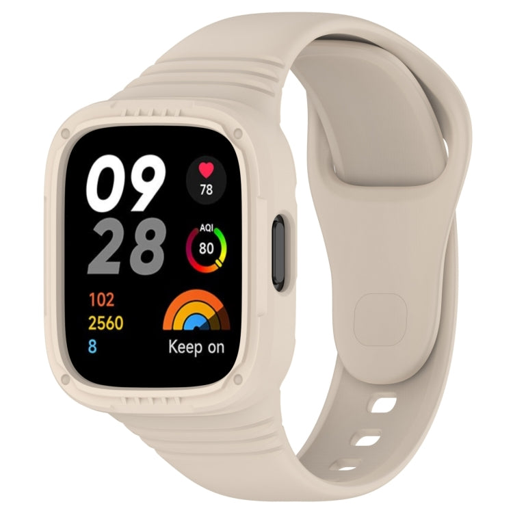 For Redmi Watch 3 Integrated Fully Enclosed Silicone Watch Band(Ivory White) - Watch Bands by PMC TechLife | Online Shopping South Africa | PMC TechLife | Buy Now Pay Later Mobicred