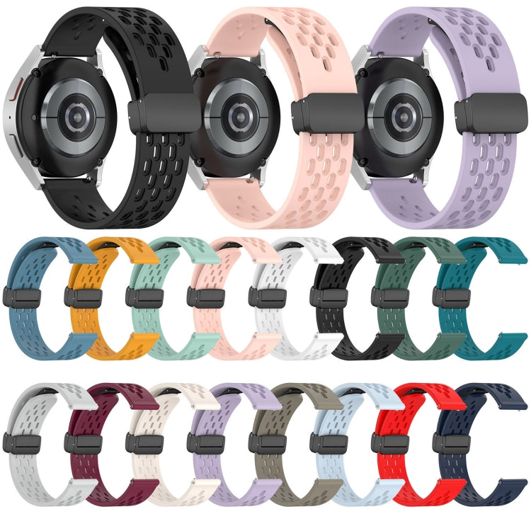 For Garmin Vivomove Sport 20mm Folding Magnetic Clasp Silicone Watch Band(Black) - Watch Bands by PMC TechLife | Online Shopping South Africa | PMC TechLife