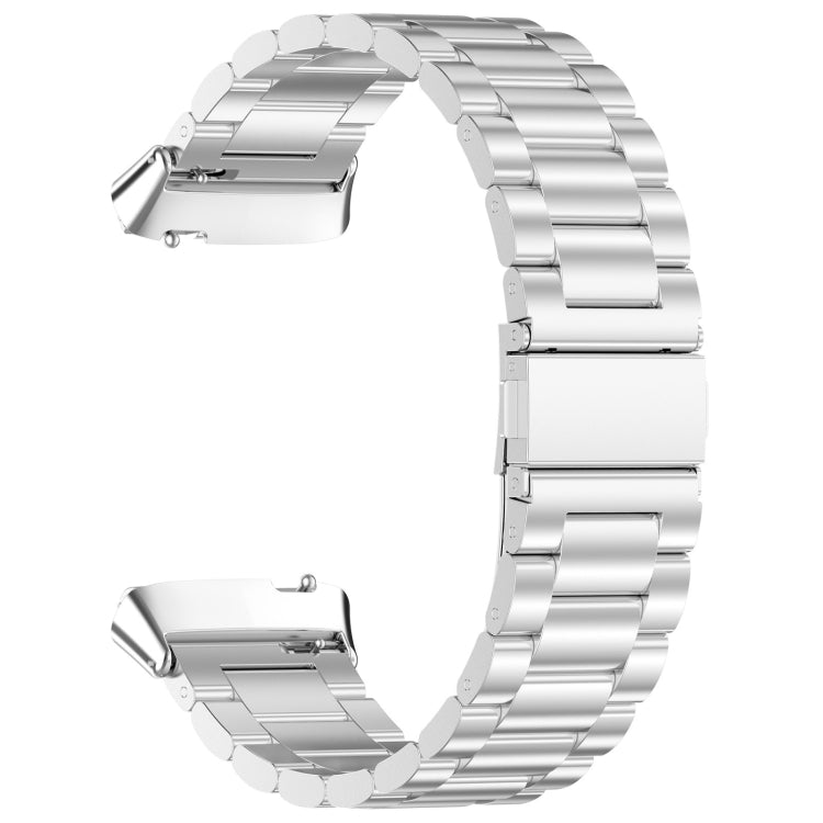 For Redmi Watch 3 Active Three Bead Stainless Steel Metal Watch Band(Silver) - Watch Bands by PMC TechLife | Online Shopping South Africa | PMC TechLife