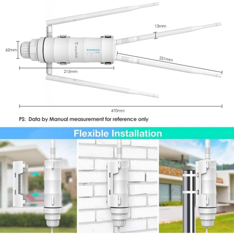 WAVLINK WN572HP3 AC1200 Dual Band Weatherproof Wireless Router Outdoor WiFi Extender, Plug:EU Plug - free shipping - PMC Jewellery - Order now!