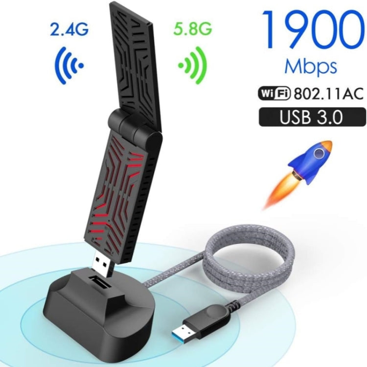 WAVLINK WN690A5D For PC AC1900M USB 3.0 Network Card 2.4GHz 5GHz Dual Band Wireless Adapter - free shipping - PMC Jewellery - Order now!