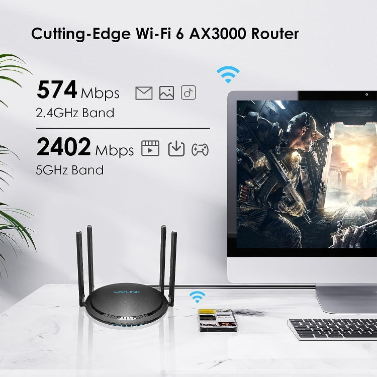 WAVLINK WN531MX3 Wider Coverage AX3000 WiFi 6 Wireless Routers Dual Band Wireless Repeater, Plug:US Plug - Wireless Routers by PMC Jewellery | Online Shopping South Africa | PMC Jewellery | Buy Now Pay Later Mobicred