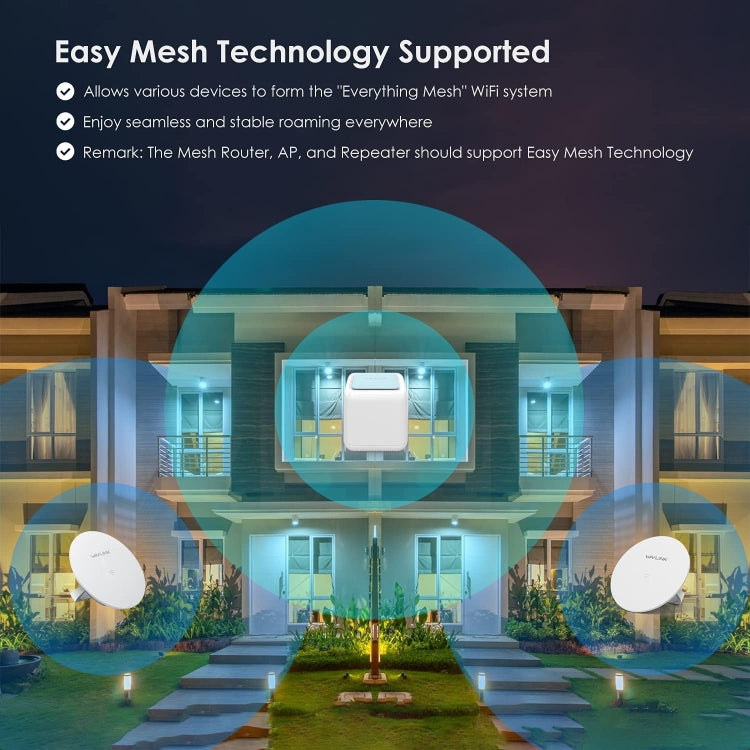 WAVLINK WN535M2 For Home Office 2pcs Mesh Wireless Router AC1200 Dual Band WiFi Signal Booster, Plug:AU Plug - free shipping - PMC Jewellery - Order now!