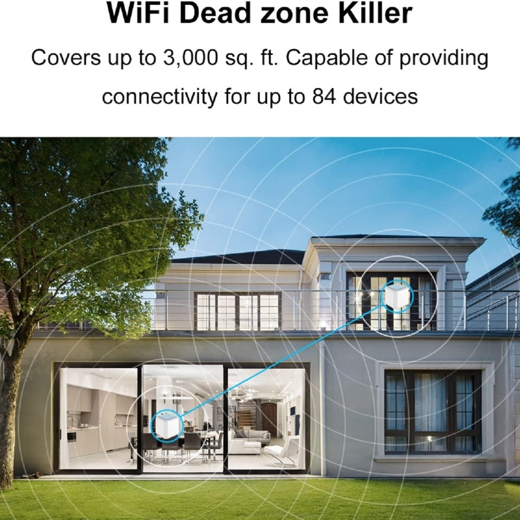 WAVLINK WN535M2 For Home Office 2pcs Mesh Wireless Router AC1200 Dual Band WiFi Signal Booster, Plug:AU Plug - free shipping - PMC Jewellery - Order now!