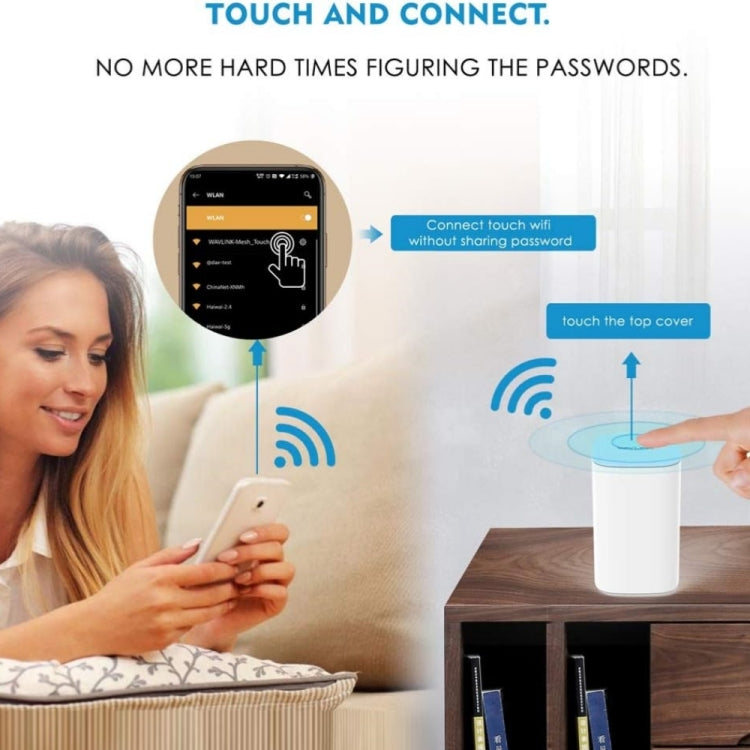 WAVLINK WN551K2 2pcs AC3000 WiFi Wireless Repeater Built-in Antenna Tri-Band Mesh Wireless Router, Plug:US Plug - free shipping - PMC TechLife - Order now!