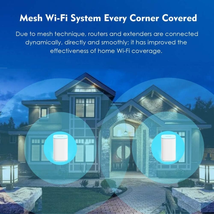WAVLINK WN551K2 2pcs AC3000 WiFi Wireless Repeater Built-in Antenna Tri-Band Mesh Wireless Router, Plug:EU Plug - free shipping - PMC TechLife - Order now!