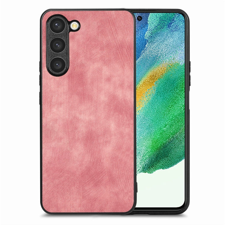 For Samsung Galaxy S21 FE 5G Vintage Leather PC Back Cover Phone Case(Pink) - Galaxy Phone Cases by PMC TechLife | Online Shopping South Africa | PMC TechLife