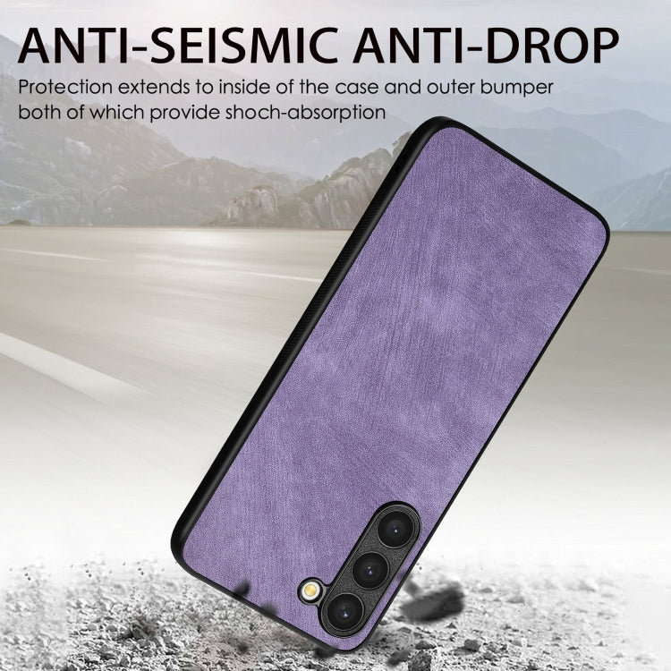 For Samsung Galaxy S25+ 5G Vintage Leather PC Back Cover Phone Case(Purple) - Galaxy S25+ 5G Cases by PMC Jewellery | Online Shopping South Africa | PMC Jewellery | Buy Now Pay Later Mobicred