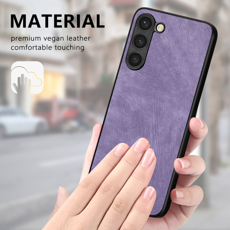 For Samsung Galaxy S25+ 5G Vintage Leather PC Back Cover Phone Case(Purple) - Galaxy S25+ 5G Cases by PMC Jewellery | Online Shopping South Africa | PMC Jewellery | Buy Now Pay Later Mobicred