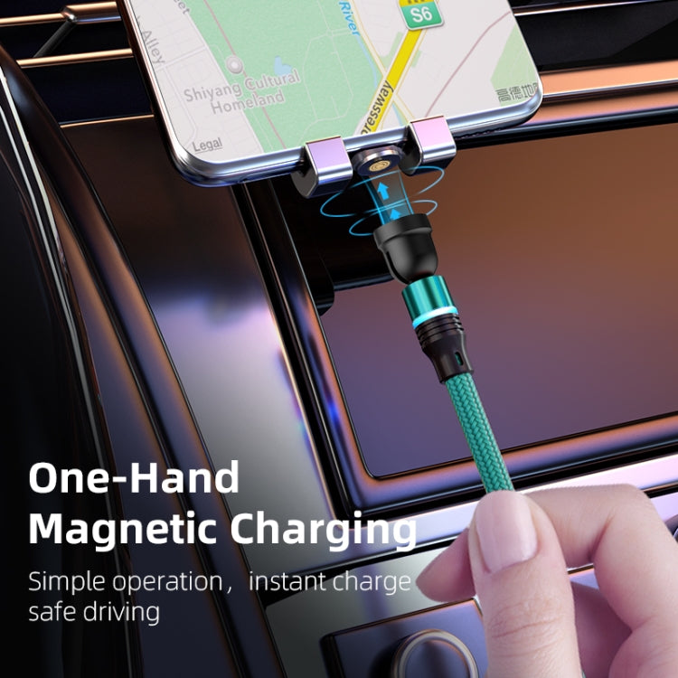 ENKAY 3 in 1 3A USB to Type-C / 8 Pin / Micro USB Magnetic 540 Degrees Rotating Fast Charging Cable, Length:2m(Red) - free shipping - PMC Jewellery - Order now!