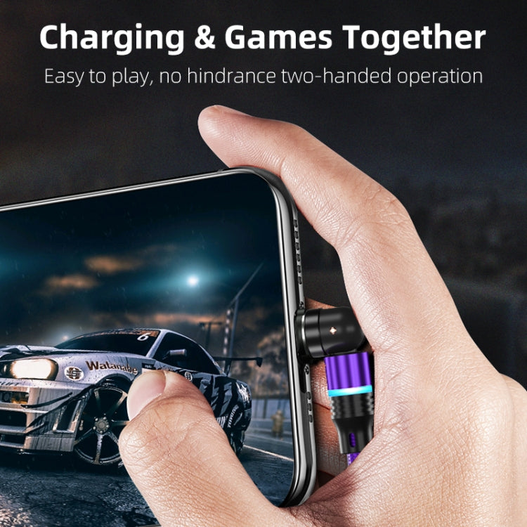 ENKAY 3 in 1 2.4A USB to Type-C / 8 Pin / Micro USB Magnetic 540 Degrees Rotating Charging Cable, Length:2m(Purplele) - free shipping - PMC Jewellery - Order now!