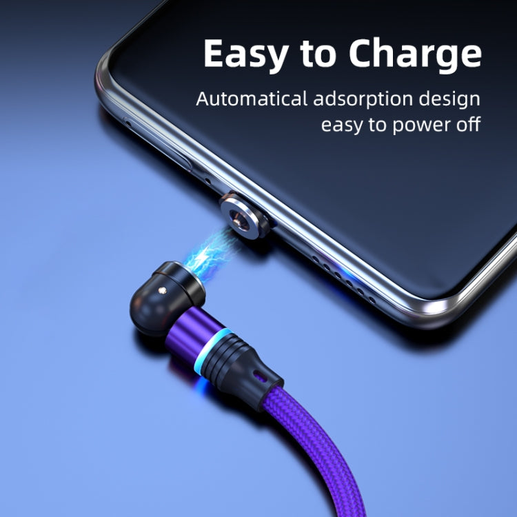 ENKAY 3 in 1 2.4A USB to Type-C / 8 Pin / Micro USB Magnetic 540 Degrees Rotating Charging Cable, Length:2m(Purplele) - free shipping - PMC Jewellery - Order now!