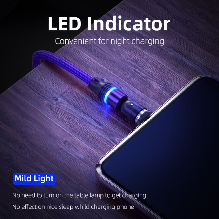 ENKAY 3 in 1 2.4A USB to Type-C / 8 Pin / Micro USB Magnetic 540 Degrees Rotating Charging Cable, Length:2m(Purplele) - free shipping - PMC Jewellery - Order now!