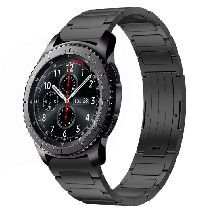 For Samsung Gear S3 Frontier 22mm I-Shaped Titanium Alloy Watch Band(Black) - Watch Bands by PMC TechLife | Online Shopping South Africa | PMC TechLife