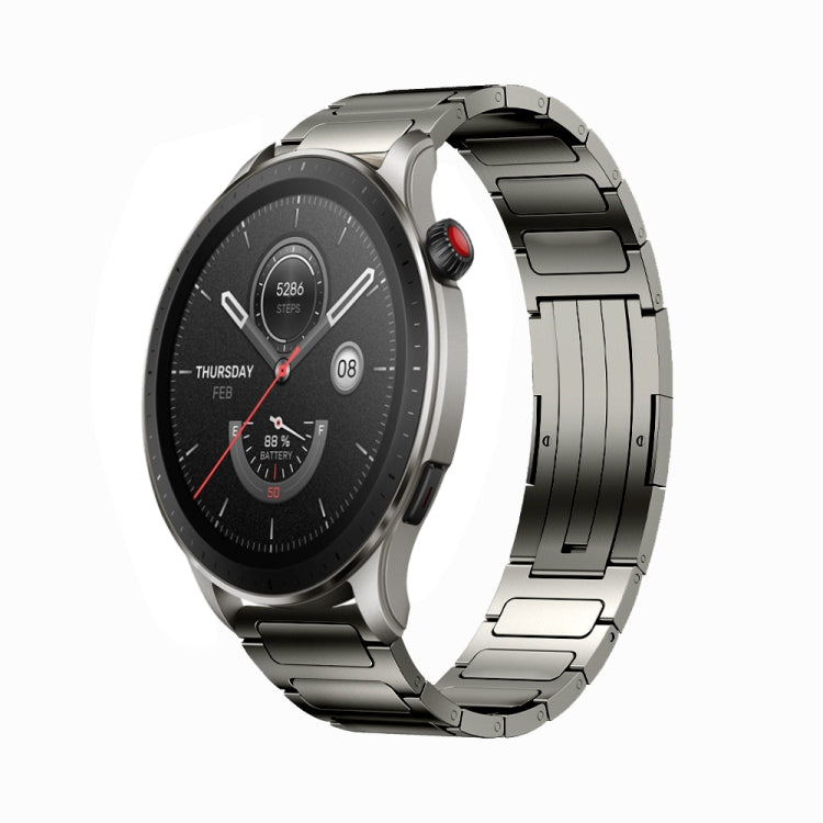 For Amazfit GTR 4 22mm I-Shaped Titanium Alloy Watch Band(Grey) - Watch Bands by PMC TechLife | Online Shopping South Africa | PMC TechLife