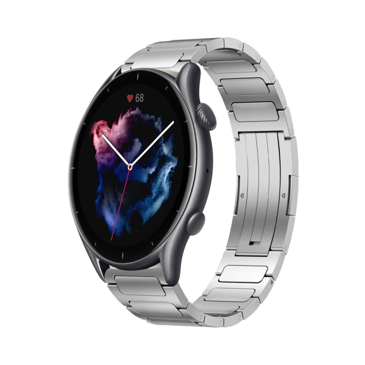 For Amazfit GTR 3 Pro 22mm I-Shaped Titanium Alloy Watch Band(Sliver) - Watch Bands by PMC TechLife | Online Shopping South Africa | PMC TechLife