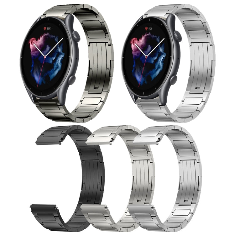 For Amazfit GTR 3 Pro 22mm I-Shaped Titanium Alloy Watch Band(Sliver) - Watch Bands by PMC TechLife | Online Shopping South Africa | PMC TechLife