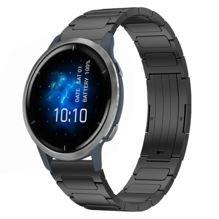 For Garmin Venu 2 22mm I-Shaped Titanium Alloy Watch Band(Black) - Watch Bands by PMC TechLife | Online Shopping South Africa | PMC TechLife