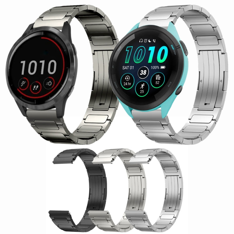 For Garmin Vivoactive 4 22mm I-Shaped Titanium Alloy Watch Band(Grey) - Watch Bands by PMC TechLife | Online Shopping South Africa | PMC TechLife