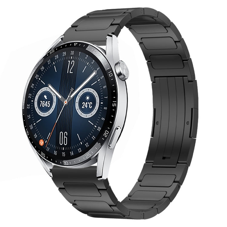 For Huawei Watch GT3 46mm 22mm I-Shaped Titanium Alloy Watch Band(Black) - Watch Bands by PMC TechLife | Online Shopping South Africa | PMC TechLife | Buy Now Pay Later Mobicred