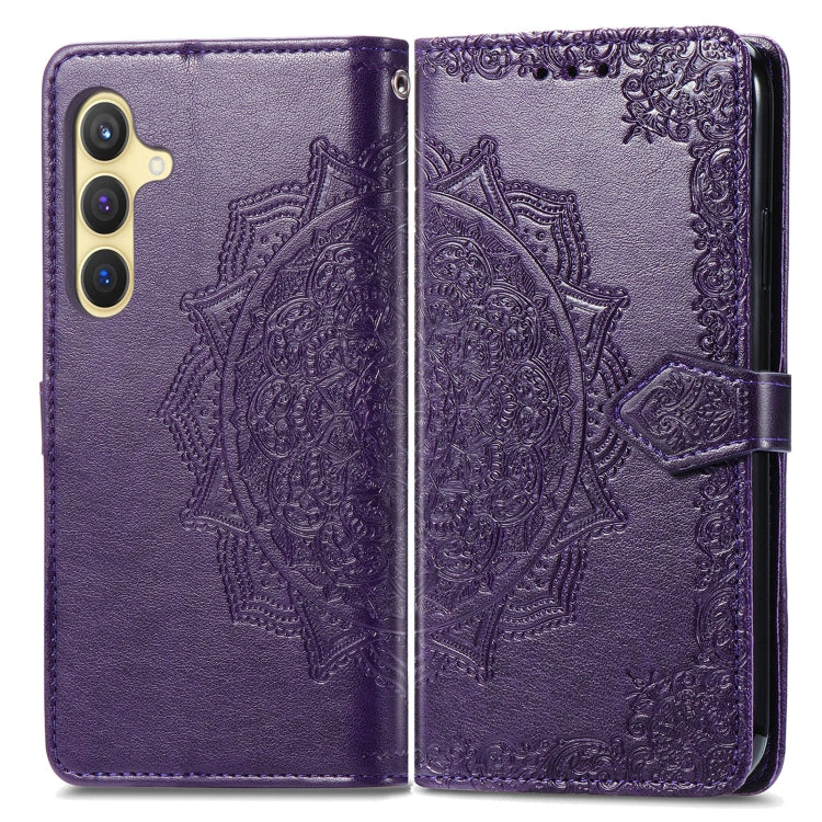 For Samsung Galaxy S25 5G Mandala Flower Embossed Leather Phone Case(Purple) - free shipping - PMC Jewellery - Order now!