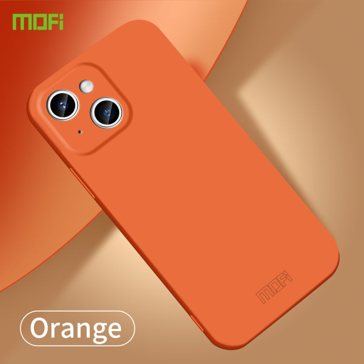 For iPhone 15 Plus MOFI Qin Series Skin Feel All-inclusive Silicone Phone Case(Orange) - iPhone 15 Plus Cases by MOFI | Online Shopping South Africa | PMC TechLife
