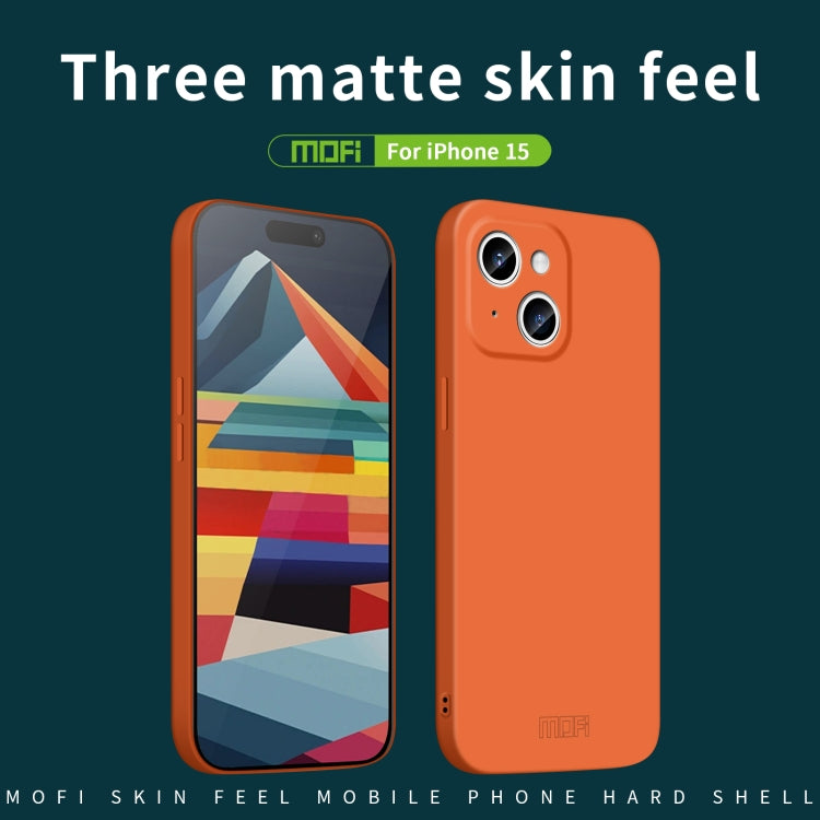 For iPhone 15 MOFI Qin Series Skin Feel All-inclusive Silicone Phone Case(Orange) - iPhone 15 Cases by MOFI | Online Shopping South Africa | PMC TechLife