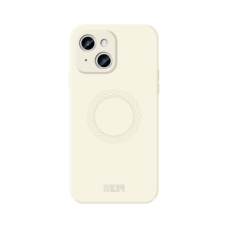 For iPhone 15 Plus MOFI Qin Series Magsafe Skin Feel All-inclusive Silicone Phone Case(Beige) - iPhone 15 Plus Cases by MOFI | Online Shopping South Africa | PMC TechLife | Buy Now Pay Later Mobicred