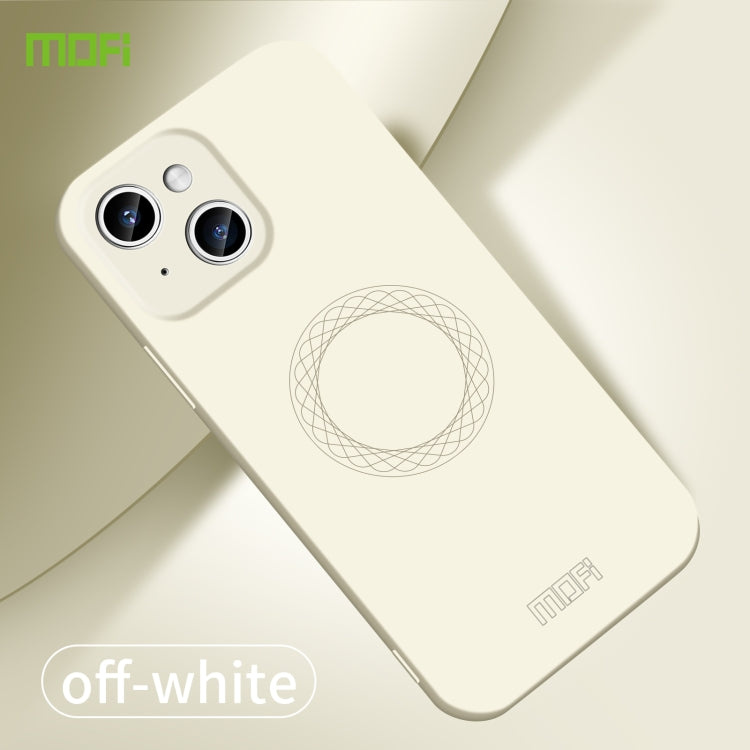 For iPhone 15 Plus MOFI Qin Series Magsafe Skin Feel All-inclusive Silicone Phone Case(Beige) - iPhone 15 Plus Cases by MOFI | Online Shopping South Africa | PMC TechLife | Buy Now Pay Later Mobicred