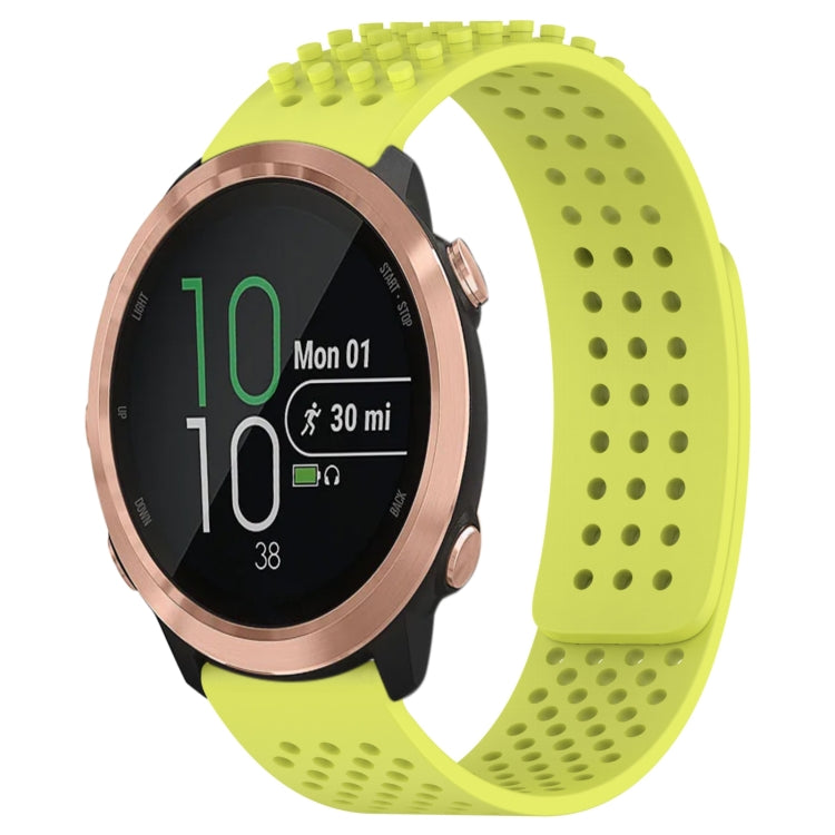 For Garmin Forerunner 645 Music 20mm Holes Breathable 3D Dots Silicone Watch Band(Lime Green) - free shipping - PMC TechLife - Order now!