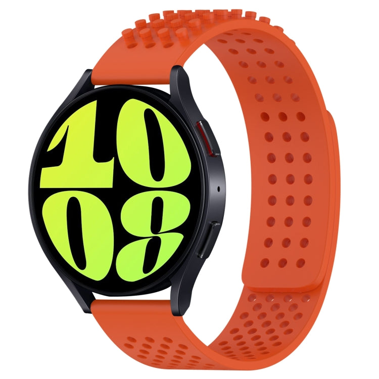 For Samsung Galaxy Watch 6 40mm 20mm Holes Breathable 3D Dots Silicone Watch Band(Orange) - Watch Bands by PMC TechLife | Online Shopping South Africa | PMC TechLife