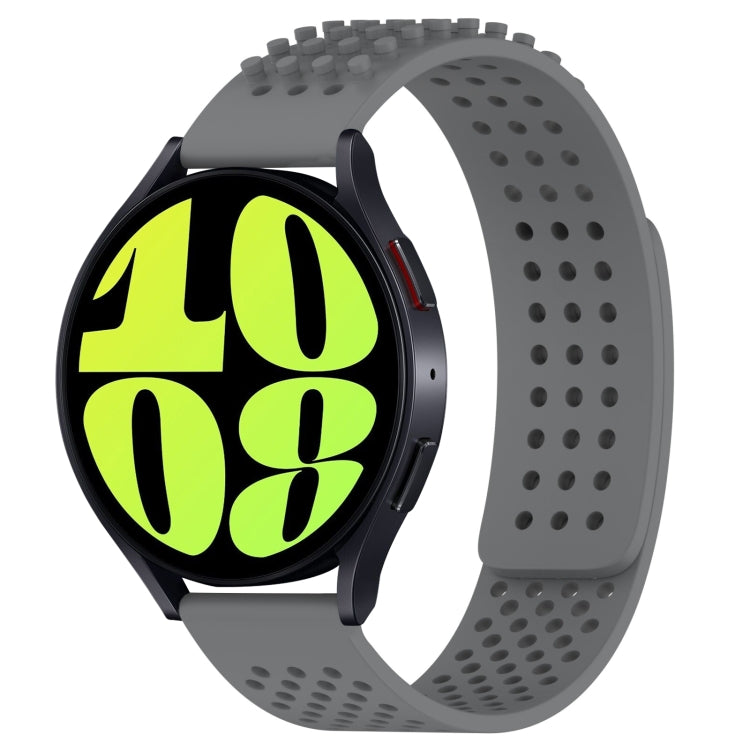 For Samsung Galaxy Watch 6 40mm 20mm Holes Breathable 3D Dots Silicone Watch Band(Grey) - Watch Bands by PMC TechLife | Online Shopping South Africa | PMC TechLife