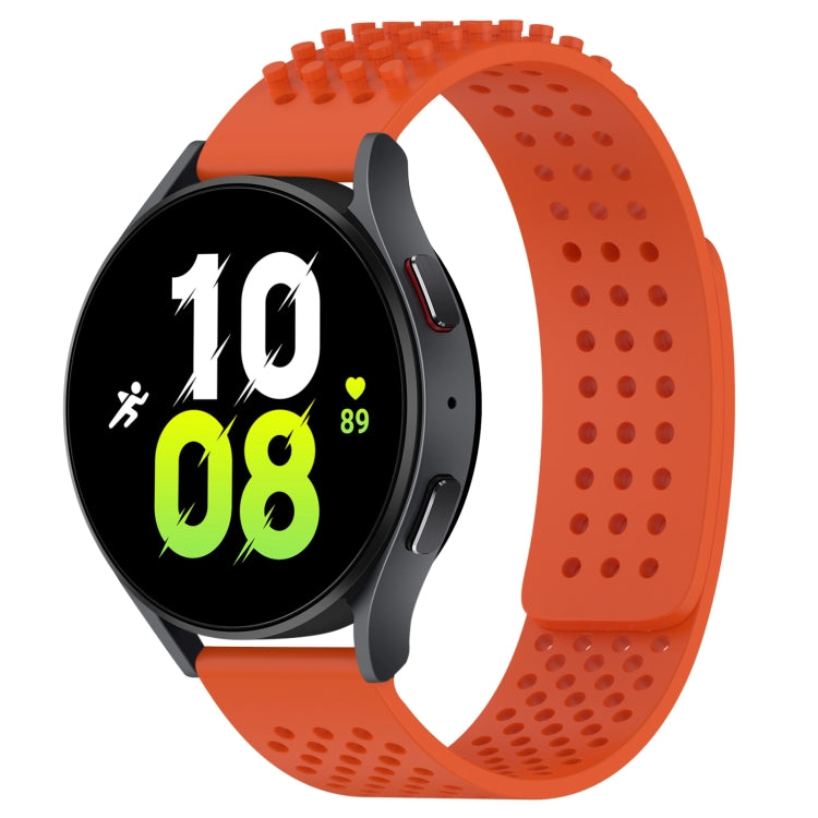 For Samsung Galaxy Watch 5  44mm 20mm Holes Breathable 3D Dots Silicone Watch Band(Orange) - Watch Bands by PMC TechLife | Online Shopping South Africa | PMC TechLife | Buy Now Pay Later Mobicred