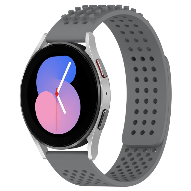 For Samsung Galaxy Watch 5  40mm 20mm Holes Breathable 3D Dots Silicone Watch Band(Grey) - Watch Bands by PMC TechLife | Online Shopping South Africa | PMC TechLife