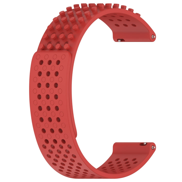 For Samsung Galaxy Watch 4 44mm 20mm Holes Breathable 3D Dots Silicone Watch Band(Red) - free shipping - PMC TechLife - Order now!