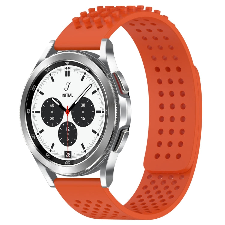 For Samsung  Galaxy Watch 4 Classic 42mm 20mm Holes Breathable 3D Dots Silicone Watch Band(Orange) - Watch Bands by PMC TechLife | Online Shopping South Africa | PMC TechLife | Buy Now Pay Later Mobicred