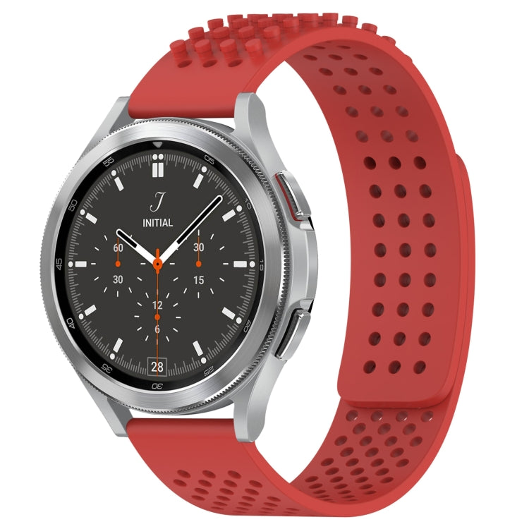 For Samsung  Galaxy Watch 4 Classic 46mm 20mm Holes Breathable 3D Dots Silicone Watch Band(Red) - Watch Bands by PMC TechLife | Online Shopping South Africa | PMC TechLife | Buy Now Pay Later Mobicred