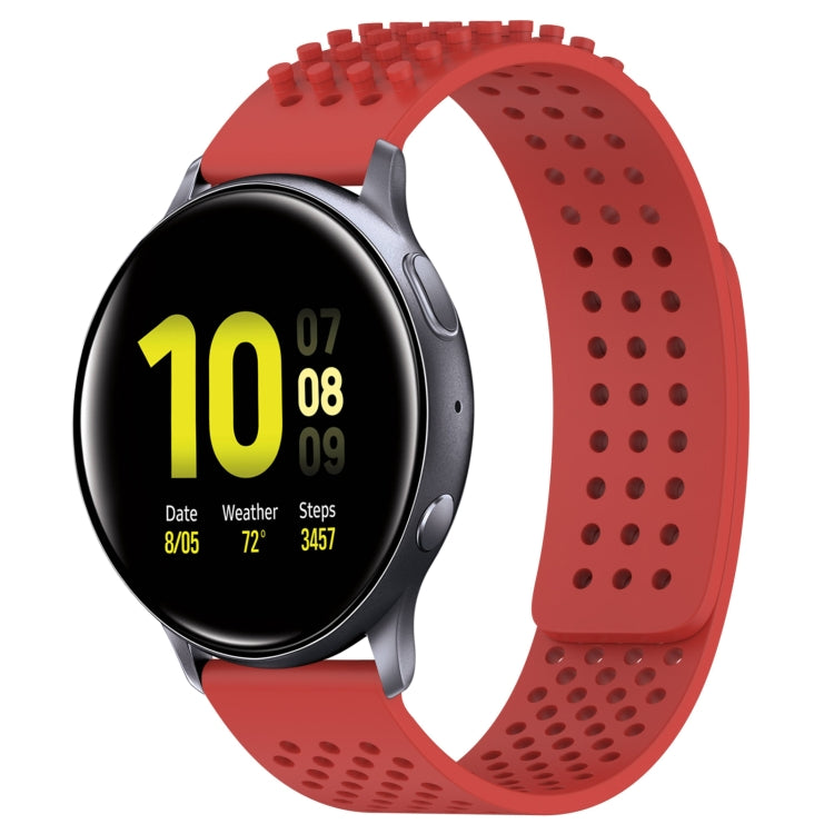 For Samsung Galaxy Watch Active 2 40mm 20mm Holes Breathable 3D Dots Silicone Watch Band(Red) - free shipping - PMC TechLife - Order now!