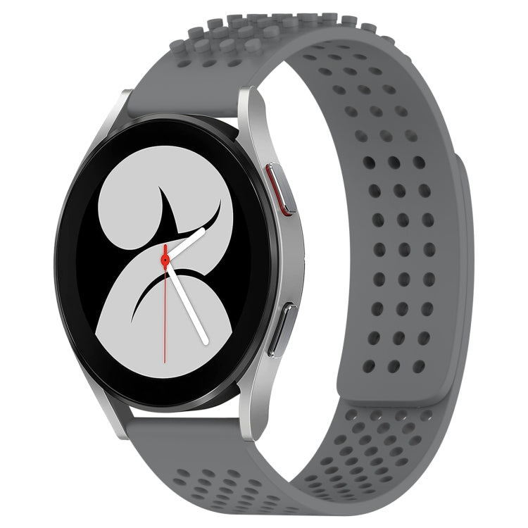 For Samsung Galaxy Watch 4 40mm 20mm Holes Breathable 3D Dots Silicone Watch Band(Grey) - Watch Bands by PMC TechLife | Online Shopping South Africa | PMC TechLife