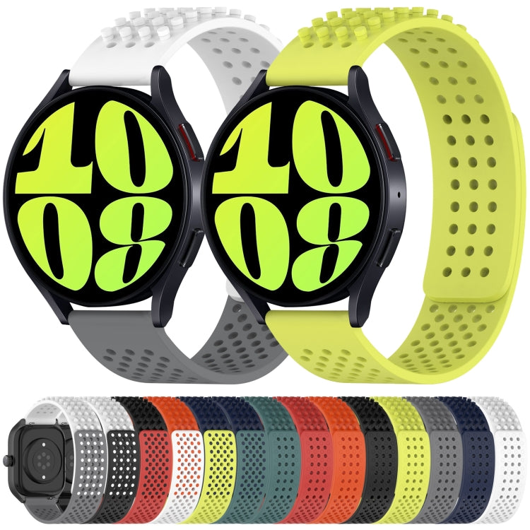 For Samsung Galaxy Watch 4 40mm 20mm Holes Breathable 3D Dots Silicone Watch Band(Grey) - Watch Bands by PMC TechLife | Online Shopping South Africa | PMC TechLife