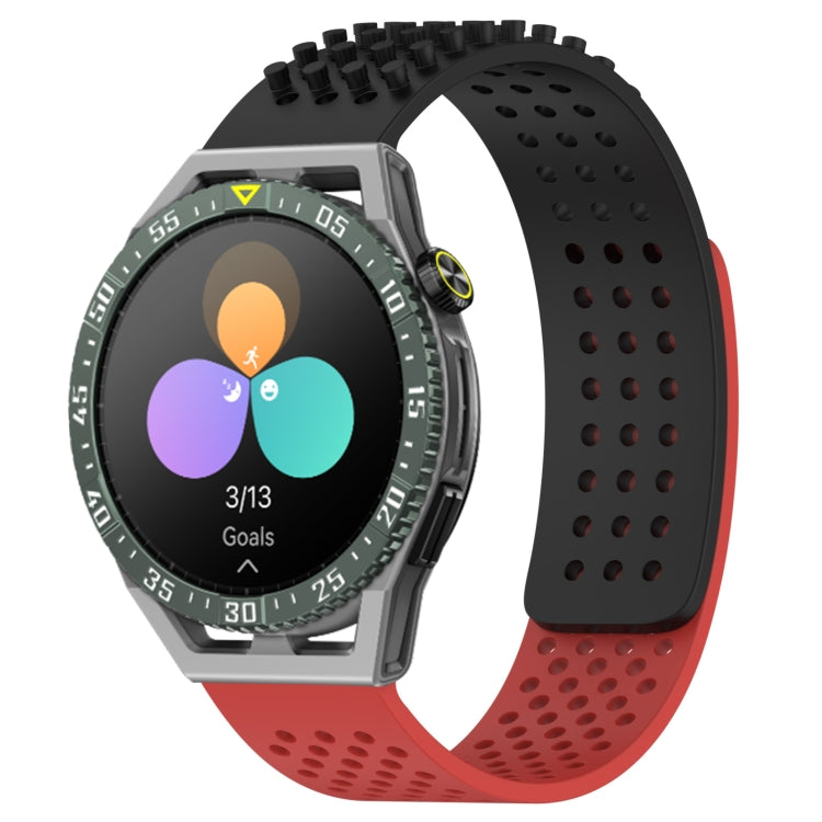 For Huawei Watch GT3 SE 22mm Holes Breathable 3D Dots Silicone Watch Band(Black+Red) - Watch Bands by PMC TechLife | Online Shopping South Africa | PMC TechLife