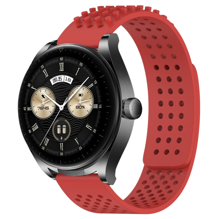 For Huawei Watch Buds 22mm Holes Breathable 3D Dots Silicone Watch Band(Red) - Watch Bands by PMC TechLife | Online Shopping South Africa | PMC TechLife | Buy Now Pay Later Mobicred