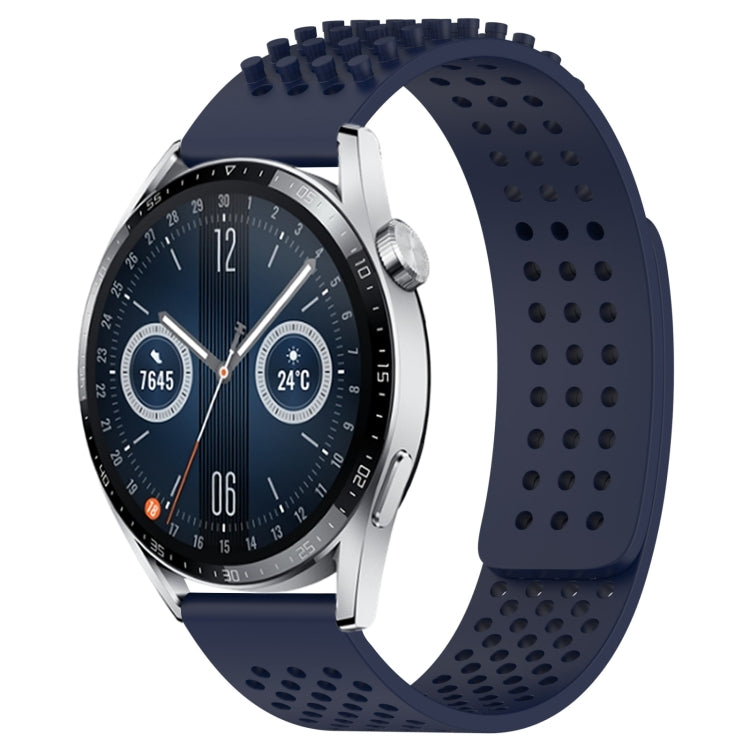 For Huawei Watch GT3 46mm 22mm Holes Breathable 3D Dots Silicone Watch Band(Midnight Blue) - Watch Bands by PMC TechLife | Online Shopping South Africa | PMC TechLife