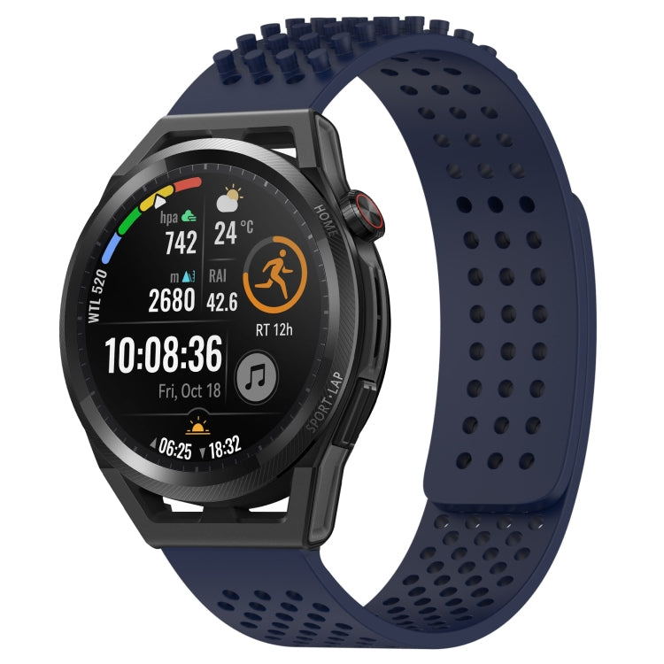 For Huawei Watch GT Runner 22mm Holes Breathable 3D Dots Silicone Watch Band(Midnight Blue) - Watch Bands by PMC TechLife | Online Shopping South Africa | PMC TechLife