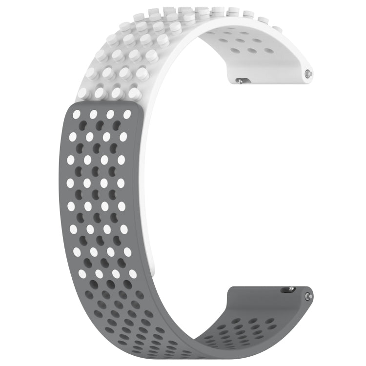 For Huawei Watch 4 22mm Holes Breathable 3D Dots Silicone Watch Band(White+Grey) - Watch Bands by PMC TechLife | Online Shopping South Africa | PMC TechLife